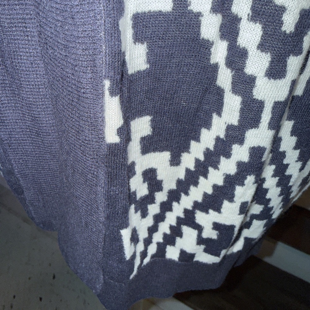 Talbots Womens Linen Knit Cardigan Open Front Sz Lp Beach Lightweight Blue White - Picture 3 of 10